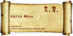 Kálló Nóra névjegykártya